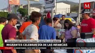 Migrantes festejan el Día de las Infancias en Tuxtla Gutiérrez, Chiapas