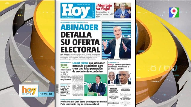 Titulares de prensa dominicana miércoles 01 de mayo 2024 | Hoy Mismo