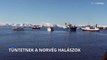 Kikötőket blokkolnak norvég halászok