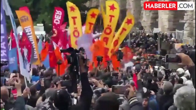 Saraçhane'de arbede! Polis Taksim yürüyüşüne izin vermedi, ortalık karıştı