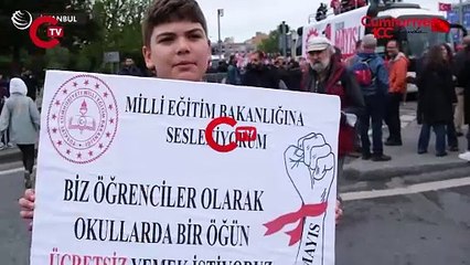 Öğrenciden Saraçhane Meydanı'nda 'Bir öğün ücretsiz yemek' talebi