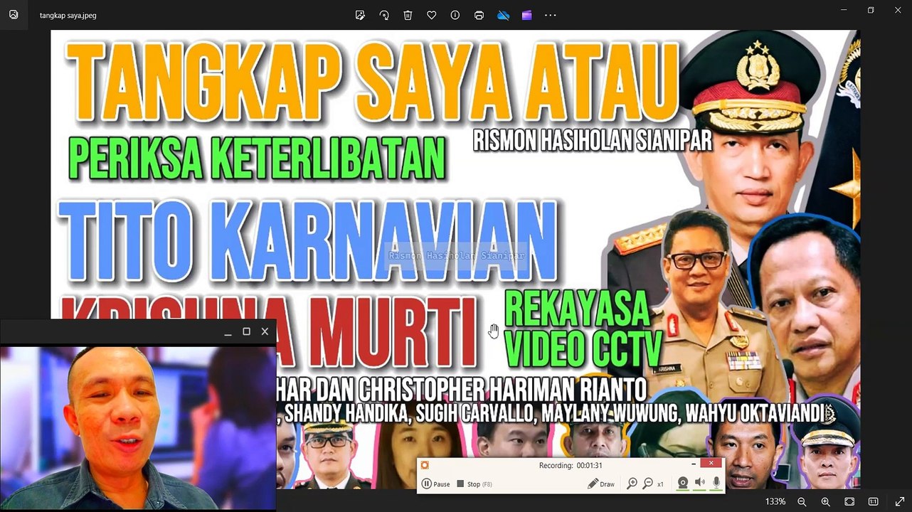 TANGKAP SAYA RISMON SIANIPAR PAK KAPOLRI ATAU PERIKSA TITO KARNAVIAN DAN KRISHNA MURTI