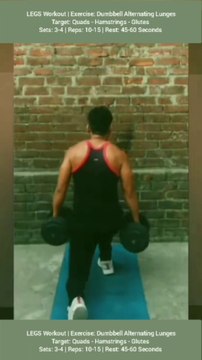 ❌ ALTERNATING LUNGES ✔️ What's the best exercise for LEGS? #heermlgangaputra #naturalbodybuilding