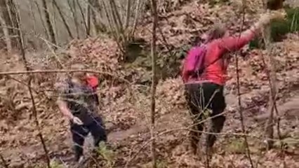 Random family walk turns into HILARIOUS slipping adventure