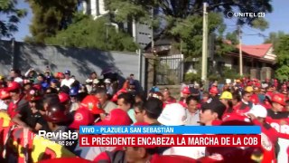 Se inicia la marcha por el Día del Trabajo a la cabeza de Luis Arce y la COB, en Cochabamba