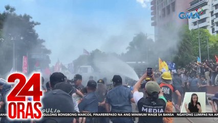 Mga pulis at raliyistang kontra sa umano'y panghihimasok ng amerika, nagkagirian; 6 arestado | 24 Oras