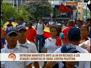 Скачать видео: Estudiantes de más de 70 casas de estudio entregaron documento de solidaridad con Palestina en la AN