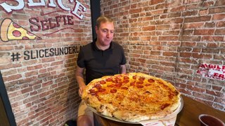 Our reporter takes on 24-inch pizza eating challenge at Slice Sunderland