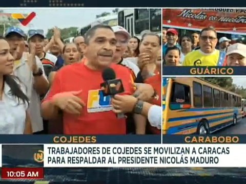 Cojedes | Trabajadores de la clase obrera del país se movilizan a Caracas en respaldo al pdte. Maduro
