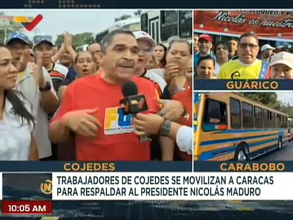 Cojedes | Trabajadores de la clase obrera del país se movilizan a Caracas en respaldo al pdte. Maduro