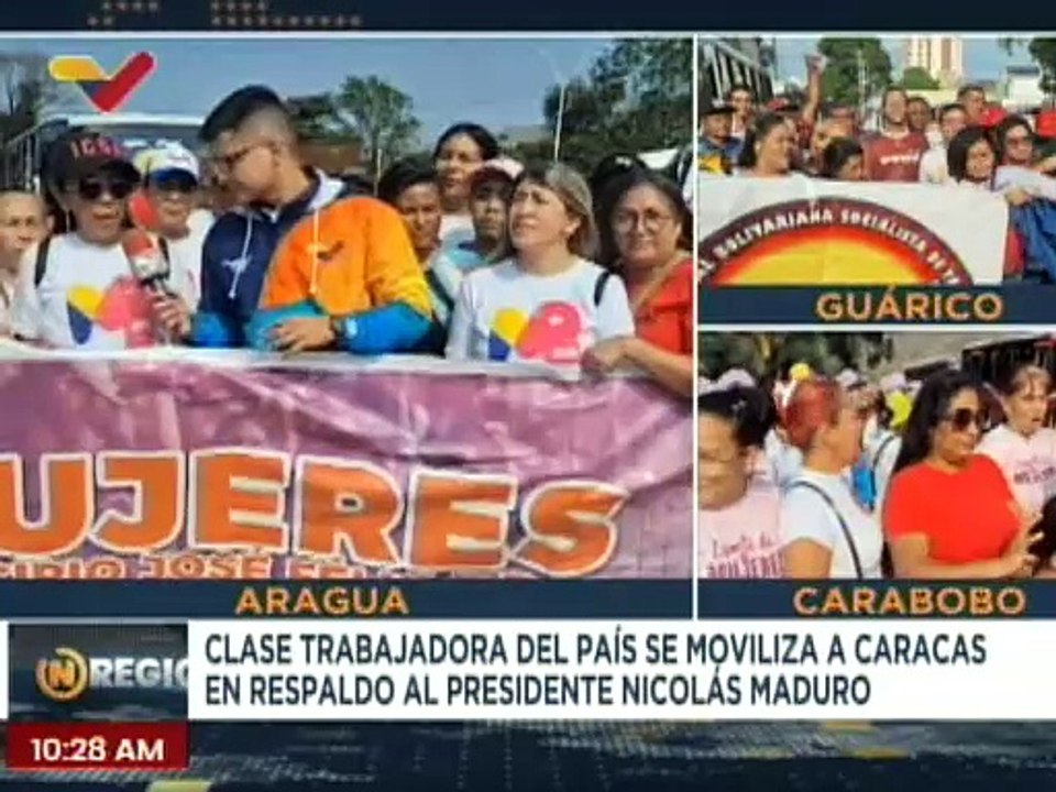 Aragua | Trabajadores de la clase obrera del país se movilizan a Caracas en respaldo al Pdte. Maduro