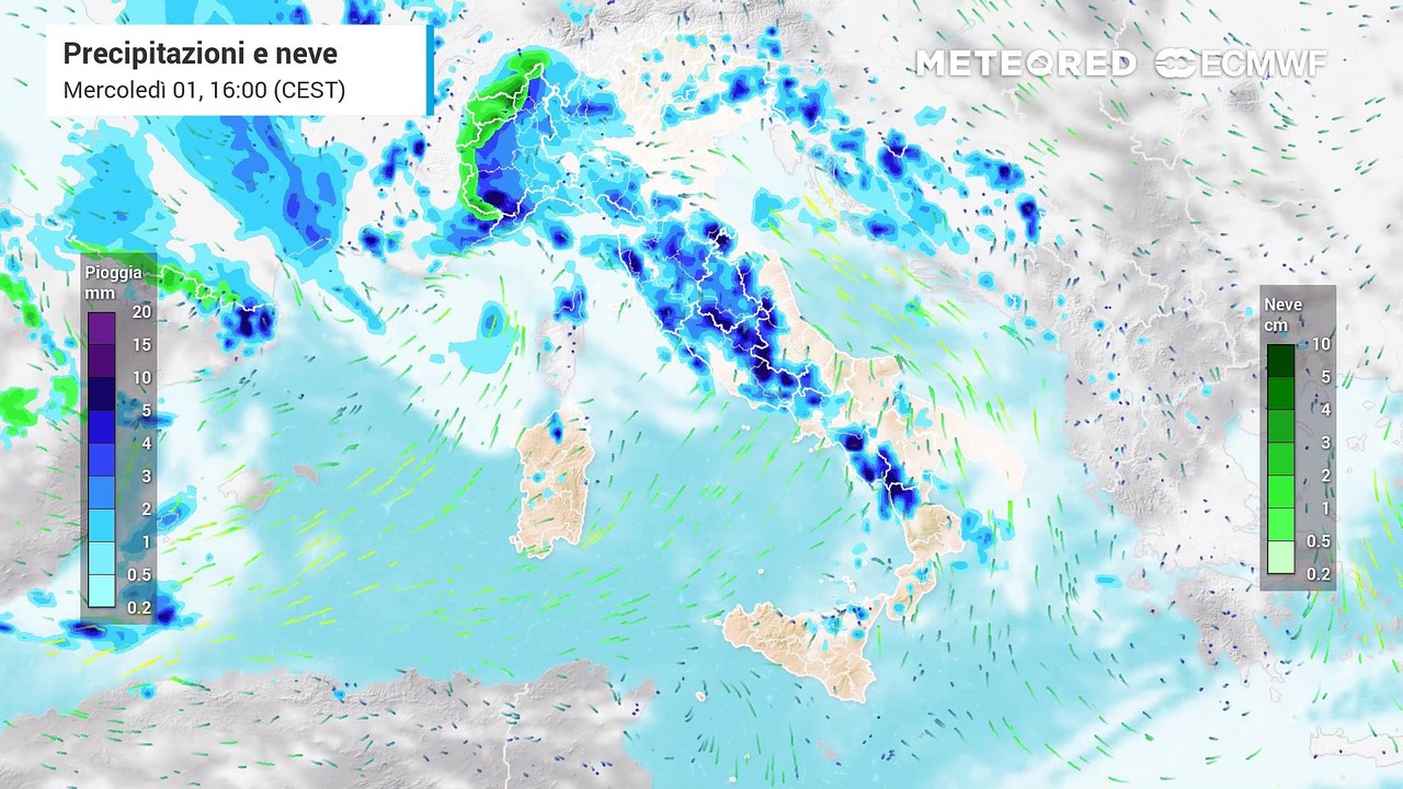 Mappa delle precipitazioni