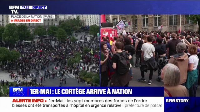 1er-Mai à Paris: Une manifestation importante, joyeuse et familiale , pour Myriam Lebkiri (secrétaire confédérale de la CGT)