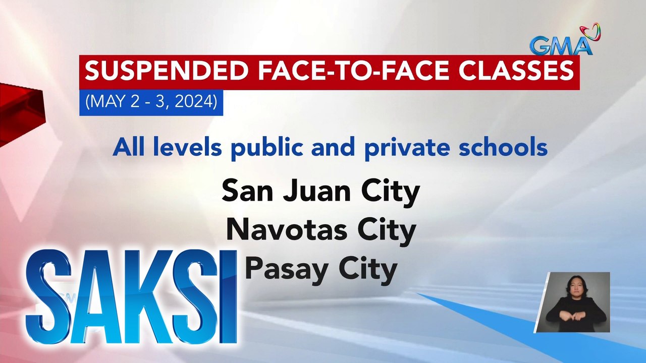In-person classes sa ilang lugar, suspendido hanggang Biyernes | Saksi