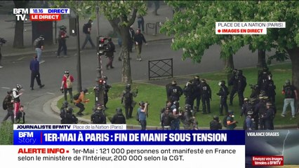 Скачать видео: 1er-Mai: 45 personnes ont été interpellées à Paris en marge des manifestations