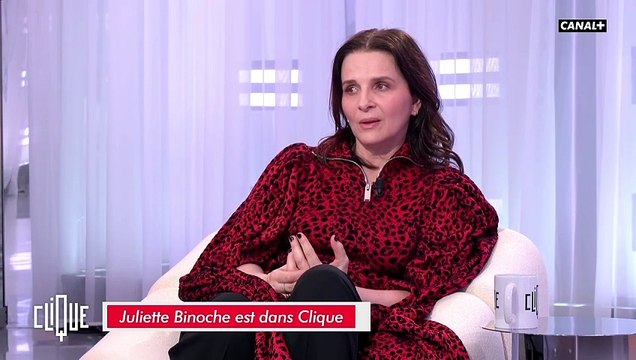 Juliette Binoche en larmes dans Clique .@ Canal +