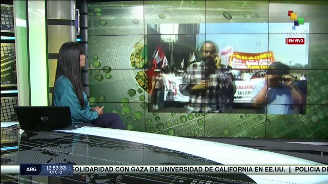 Trabajadores peruanos exigen mejoras salariales en su día