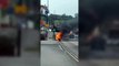 Motorbike on fire in Rochester