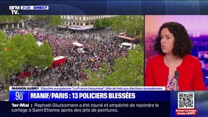 Violences lors des manifestations du 1er-Mai: "Ces gens-là ne défendent en rien les droits des travailleurs et des travailleuses", pour Manon Aubry (LFI)