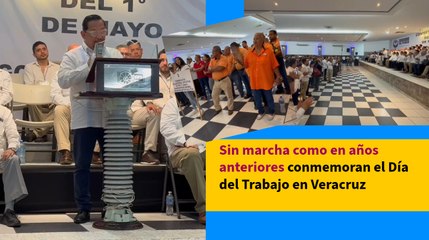 Sin marcha como en años anteriores conmemoran el Día del Trabajo en Veracruz