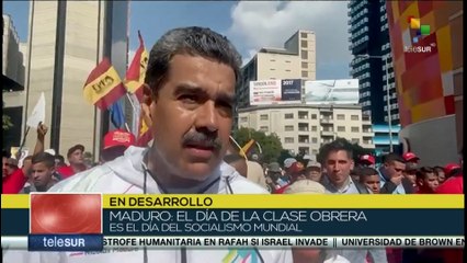 Presidente Nicolás Maduro encabeza la movilización más grande de los trabajadores en Venezuela