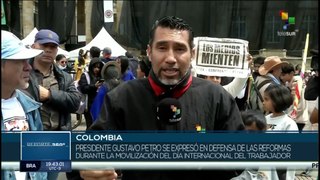 El presidente de Colombia, Gustavo Petro defendió las reformas durante la movilización del día del trabajador.