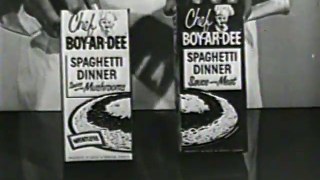 1950s Chef Boy Ar-Dee spaghetti dinner TV commercial