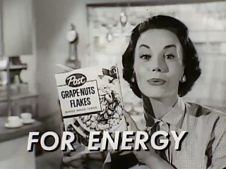 1950s Grape-nut flakes TV commercial - perfect homemaker mother