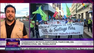 Trabajadores paraguayos exigen mejoras salariales