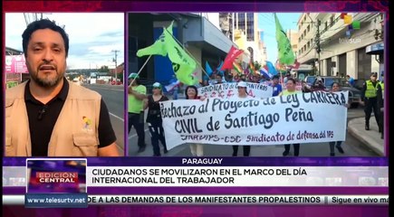 Trabajadores paraguayos exigen mejoras salariales