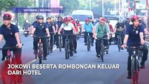 Potret Jokowi Gowes Sepeda Bambu Saat Olahraga Pagi di Mataram