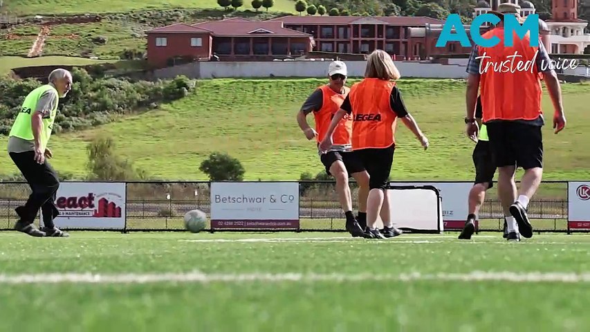 WATCH; players taking part in walking football at Ian McLennan Oval. Video by Adam McLean