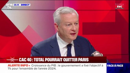 Menace de TotalEnergies de quitter la Bourse de Paris: pour Bruno Le Maire, "c'est une décision qui est grave"