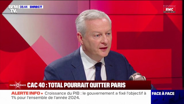 Menace de TotalEnergies de quitter la Bourse de Paris: pour Bruno Le Maire, c'est une décision qui est grave