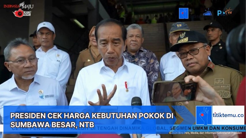 Presiden Jokowi Cek Harga Kebutuhan Pokok di Sumbawa Besar, NTB