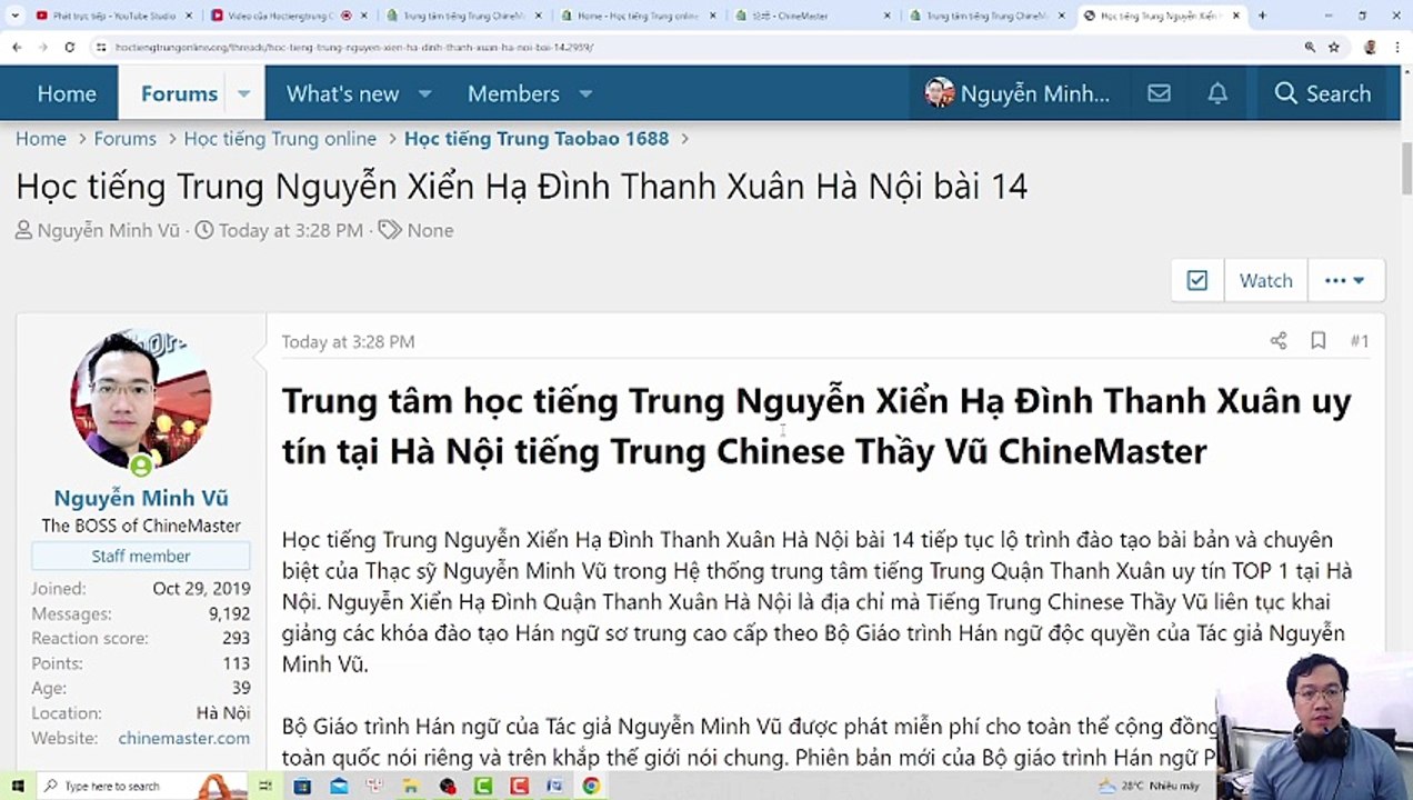 Học tiếng Trung Nguyễn Xiển Hạ Đình Thanh Xuân Hà Nội bài 14