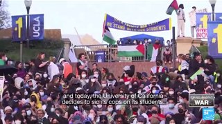 Police mass near UCLA pro-Palestinian protest camp, a day after violent clashes