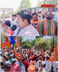 भाजप शिंदे गटाच्या रॅलीचे ठाकरे गटाकडून मशाल पेटवून स्वागत तणावाचे वातावरण