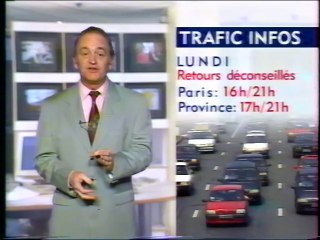 TF1 - 30 Avril 1995 - "Trafic Infos" (Alain Gillot-Pétré), pubs, début "Ciné Dimanche"
