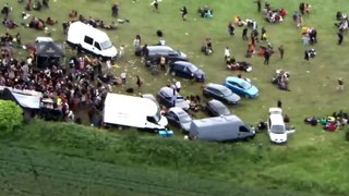 Aerial footage shows full extent of mass ‘rave’ in West Sussex