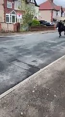 Runaway horse galloping through the streets of Cleveleys