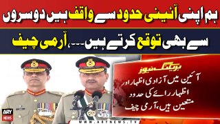 'We're aware of our constitutional limits, expect others to comply with Constitution,' COAS Asim Munir
