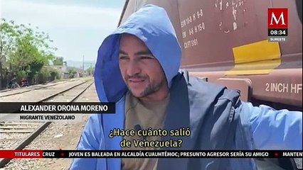 Familias migrantes improvisan campamentos a bordo de "La Bestia"