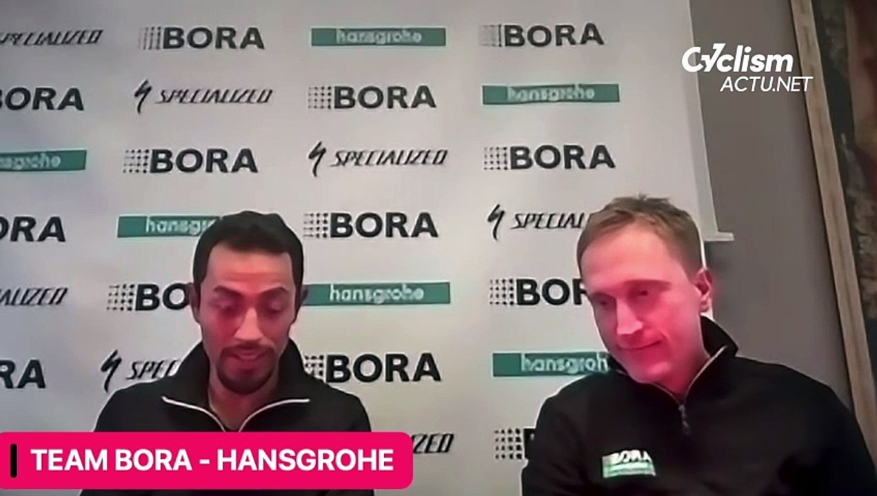 Cycling - Giro d'Italia 2024 - Daniel Martinez and Enrico Gasparatto form Bora-Hansgrohe before Giro
