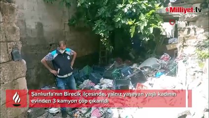Kötü kokular harekete geçirdi! Evden 3 kamyon çöp çıktı