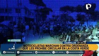 Motociclistas realizan plantón por prohibición de tránsito en la Costa Verde