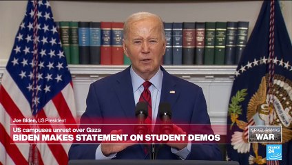 Biden says 'order must prevail' during campus protests over Gaza