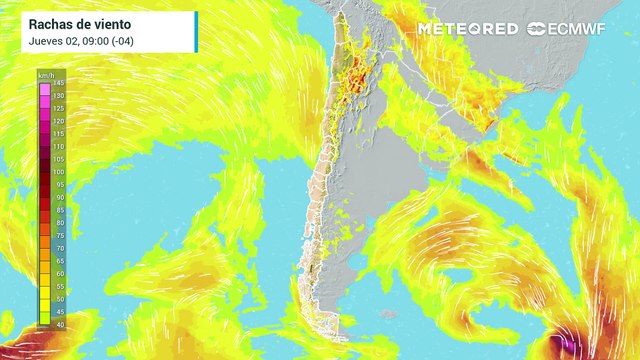 Rachas de viento superarían los 100 km/h en el Biobío y La Araucanía
