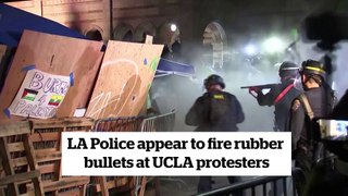Police start breaking down barricades at UCLA pro-Palestinian encampment