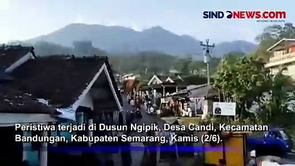 Motor Sejoli 'Terbang' Tersangkut di Atap Rumah Warga Usai Alami Rem Blong